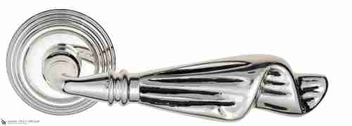 Дверная ручка Venezia "OPERA" D8 натуральное серебро + черный