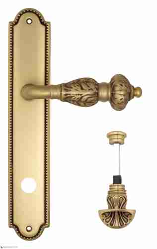 Дверная ручка Venezia "LUCRECIA" WC-4 на планке PL98 французское золото + коричневый