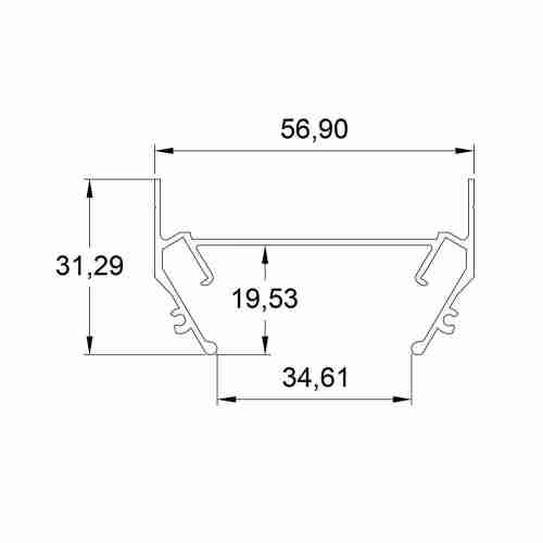 Закладной профиль для натяжного потолка Denkirs TR3050-AL