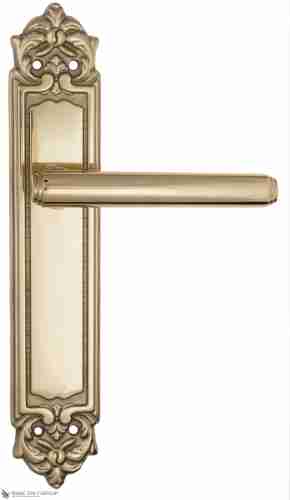 Дверная ручка Venezia "EXA" на планке PL96 полированная латунь