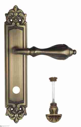 Дверная ручка Venezia "ANAFESTO" WC-4 на планке PL96 матовая бронза