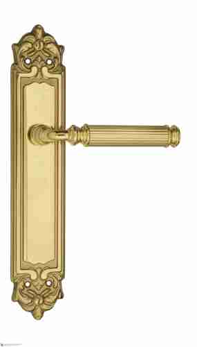 Дверная ручка Venezia "MOSCA" на планке PL96 полированная латунь