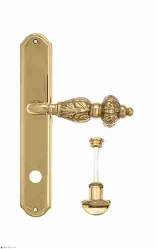 Дверная ручка Venezia "LUCRECIA" WC-2 на планке PL02 полированная латунь