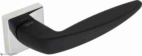 Дверная ручка Venezia Unique "MIAMI" полированный хром / черный (мягкое покрытие)