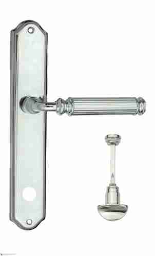 Дверная ручка Venezia "MOSCA" WC-2 на планке PL02 полированный хром