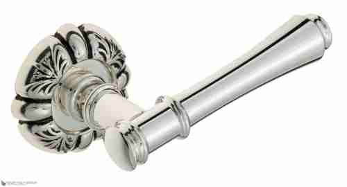 Дверная ручка Venezia "CALLISTO" D5 натуральное серебро + черный