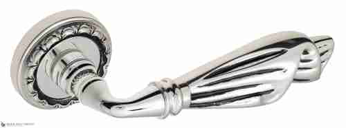 Дверная ручка Venezia "OPERA" D2 натуральное серебро + черный