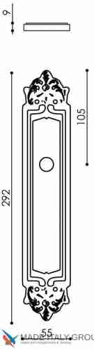 Дверная ручка Venezia "PELLESTRINA" WC-2 на планке PL96 темная бронза