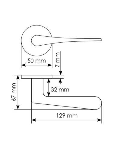 Ручка дверная Morelli Luxury AULA R5 ANT раздельная на круглой розетке, цвет антрацит, ЦАМ