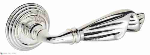 Дверная ручка Venezia "OPERA" D8 натуральное серебро + черный