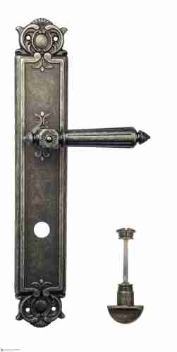 Дверная ручка Venezia "CASTELLO" WC-2 на планке PL97 античное серебро