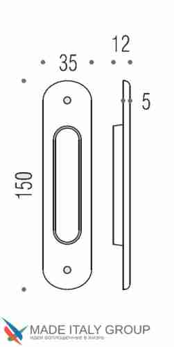 Ручка для раздвижной двери COLOMBO CD211-OM матовое золото (1шт.)