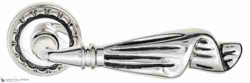 Дверная ручка Venezia "OPERA" D2 натуральное серебро + черный