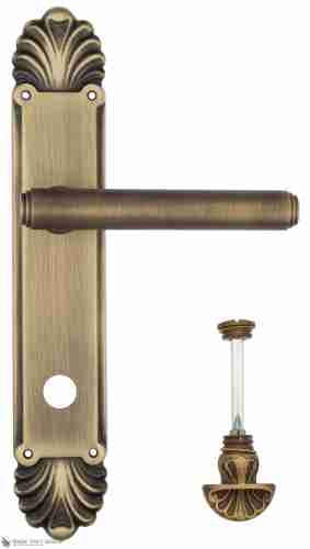 Дверная ручка Venezia "EXA" WC-4 на планке PL87 матовая бронза