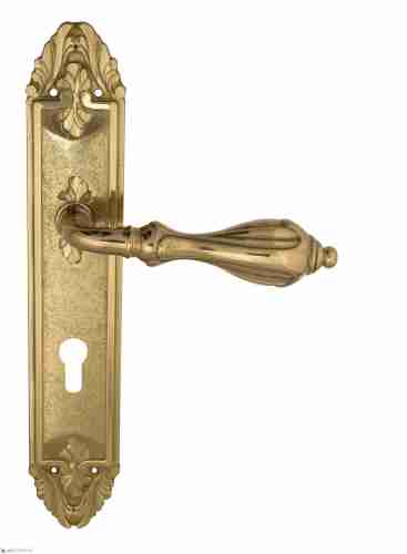 Дверная ручка Venezia "ANAFESTO" CYL на планке PL90 полированная латунь