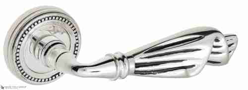 Дверная ручка Venezia "OPERA" D3 натуральное серебро + черный