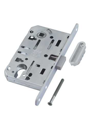 B06103.50.34.640 AGB (АГБ) Корпус врезного замка магнитный под цил. (мат.хром) MEDIANA POLARIS с отв.пл.(скин)