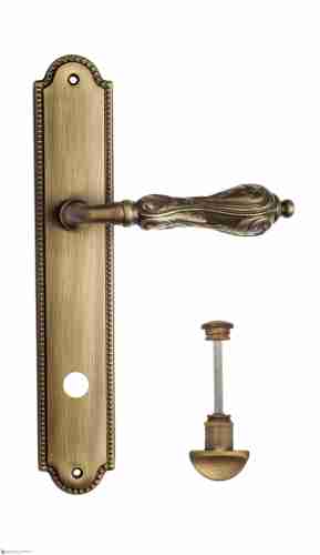 Дверная ручка Venezia "MONTE CRISTO" WC-2 на планке PL98 матовая бронза