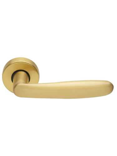 Ручка дверная Morelli Luxury IMOLA R3-E OSA на круглой розетке, цвет матовое золото, латунь