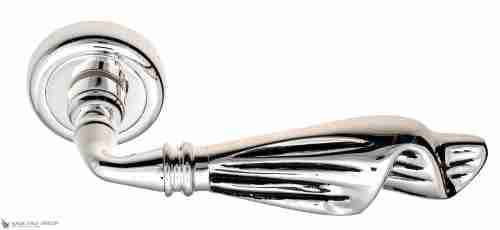 Дверная ручка Venezia "OPERA" D1 натуральное серебро + черный