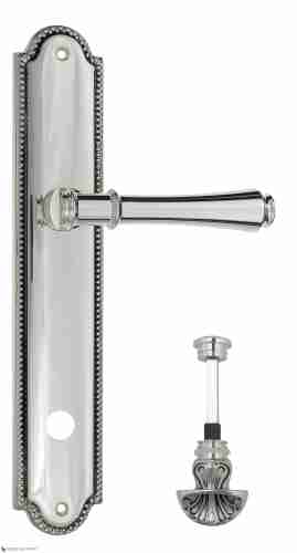 Дверная ручка Venezia "CALLISTO" WC-4 на планке PL98 натуральное серебро + черный