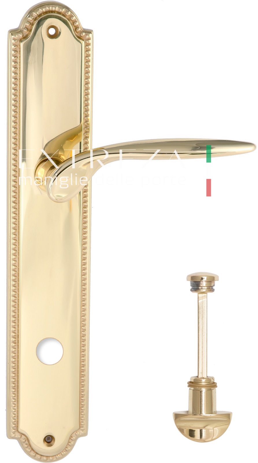 Ручка дверная Extreza CALIPSO (Калипсо) 311 на планке PL03 WC полированное золото F01