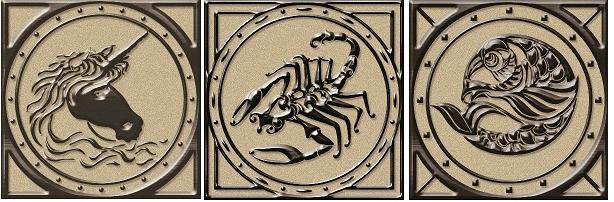 Плитка керамическая Sanchis Legent Olambrilla Zodiac 3 вида рисунка декор 4х4