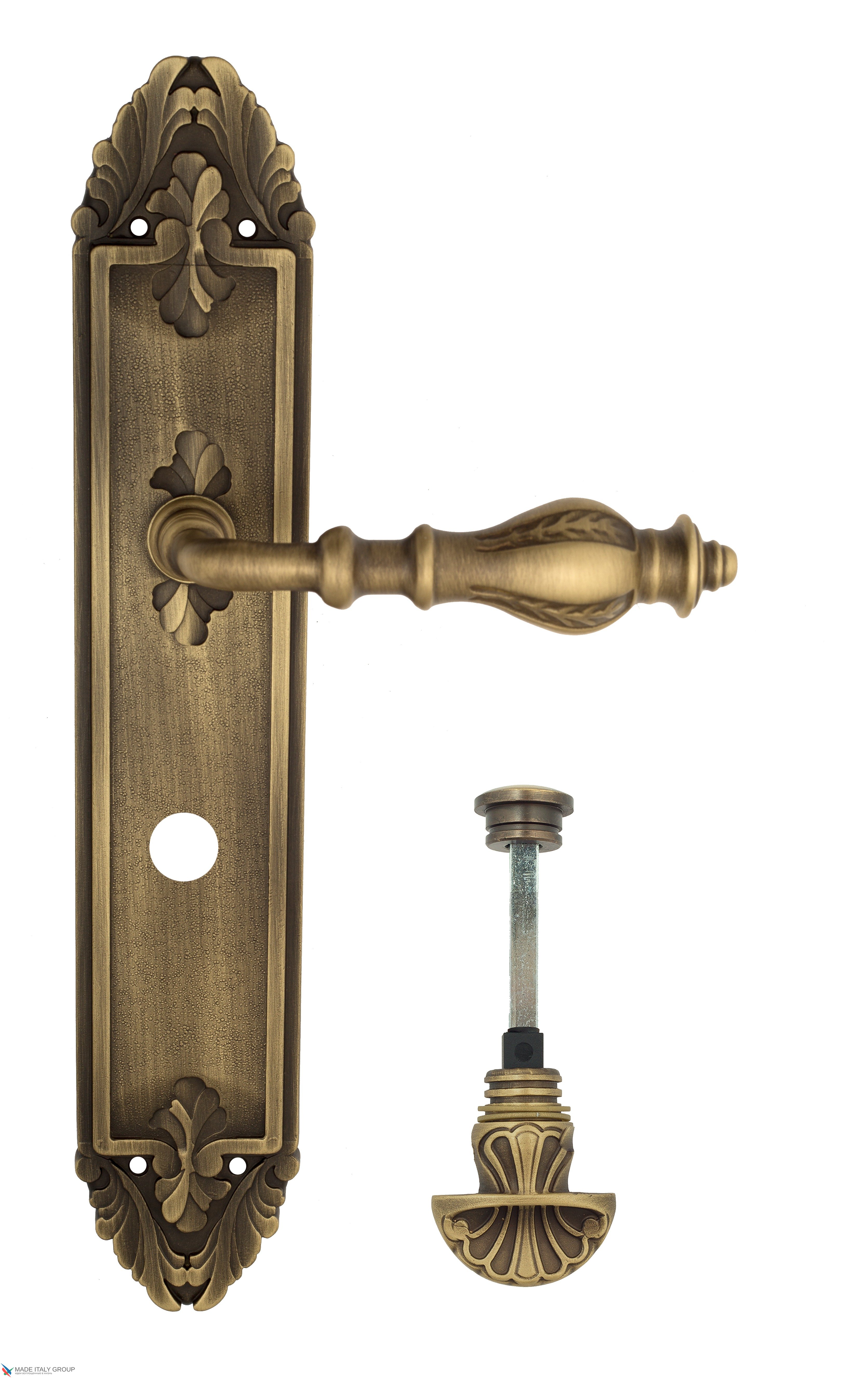 Дверная ручка Venezia "GIFESTION" WC-4 на планке PL90 матовая бронза