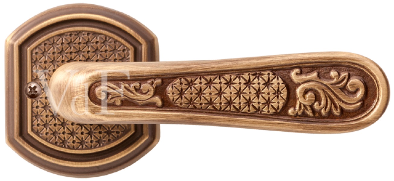 Ручка дверная VAL DE FIORI INDH 702-71 YB "РИЗАРДИ", латунь состар.