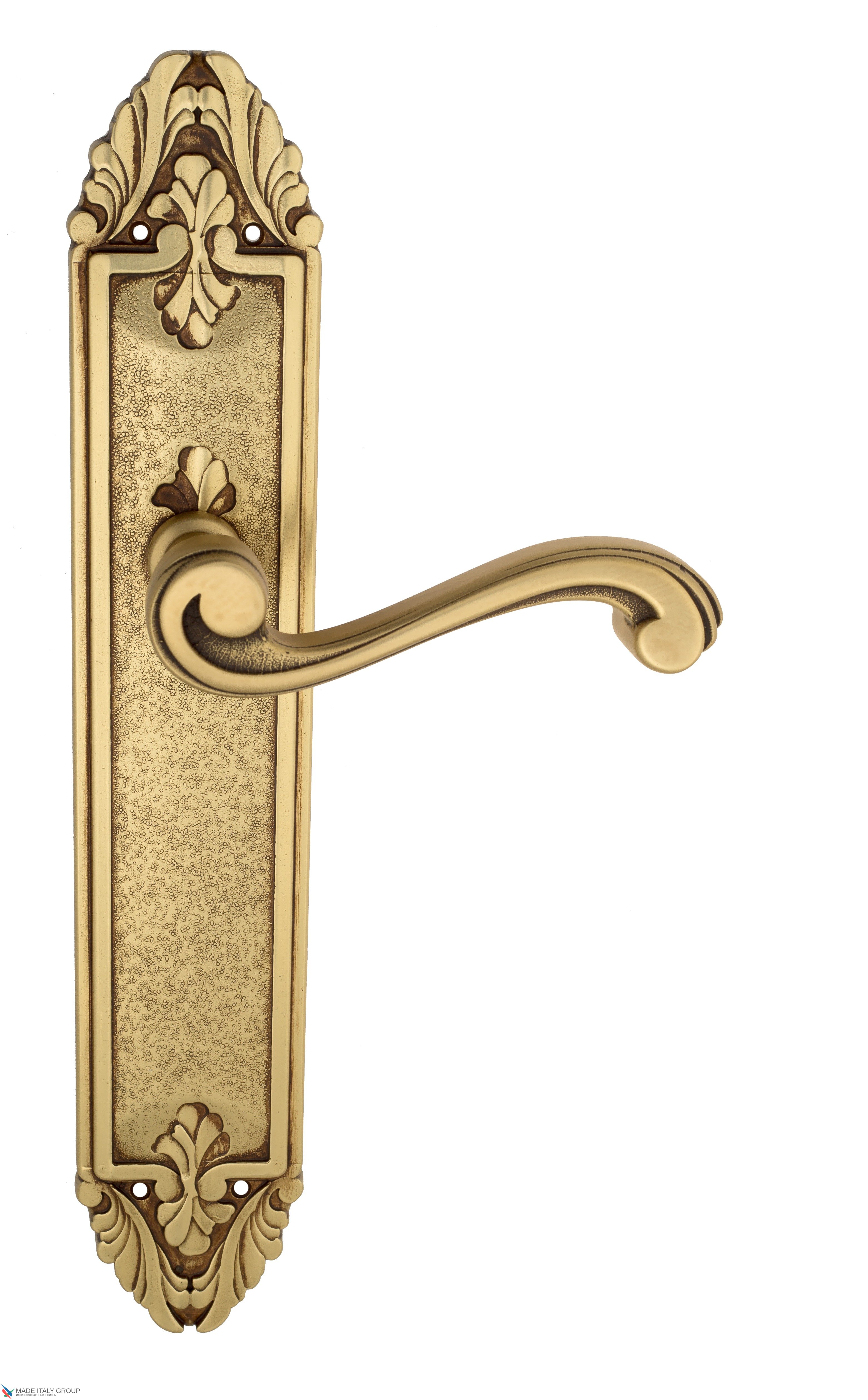 Дверная ручка Venezia "VIVALDI" на планке PL90 французское золото + коричневый