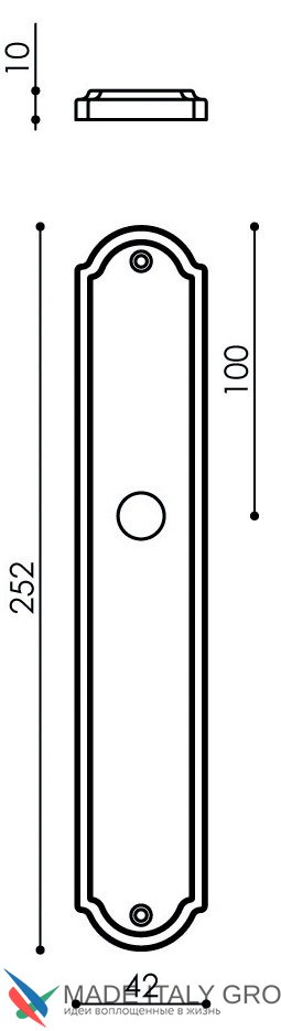 Дверная ручка Venezia "PELLESTRINA" CYL на планке PL02 античная бронза