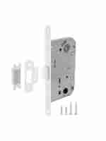 Замок межкомнатный дверной под фиксатор пластиковый Fuaro PLASTIC P96WC-50 WH-19 белый