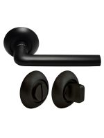 Комплект дверных ручек Morelli MH-03 BL с заверткой MH-WC BL, цвет черный