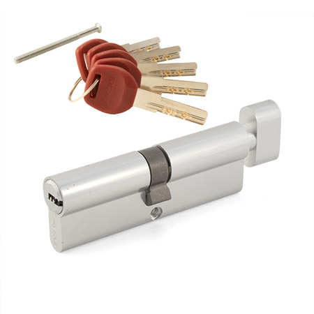 Цилиндр для замка ключ / вертушка Avers JM-100-C-CR хром