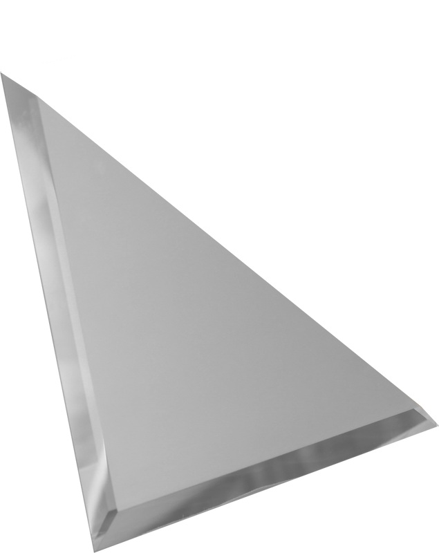 Плитка зеркальная ДСТ Треугольная серебряная с фацетом 10мм ТЗС1-04 зеркальная 30х30