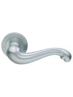 Ручка дверная Morelli Luxury BAROCCO R2 CSA раздельная на круглой розетке, цвет матовый хром, латунь