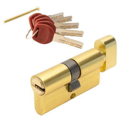 Цилиндр для замка ключ / вертушка Avers JM-60-C-G золото