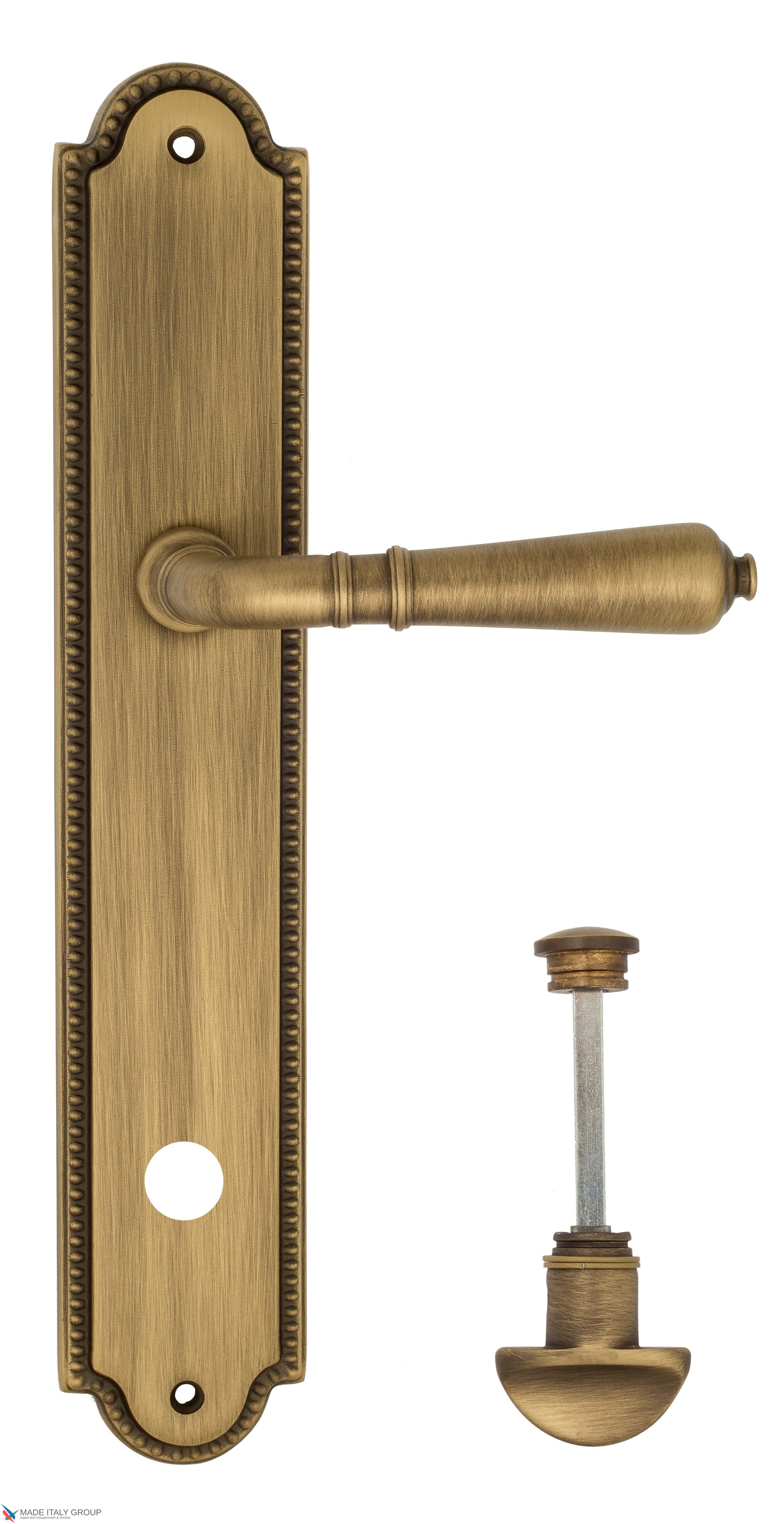 Дверная ручка Venezia "VIGNOLE" WC-2 на планке PL98 матовая бронза