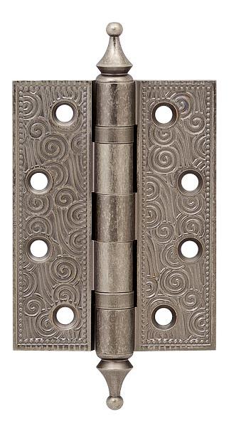 Петля дверная универсальная латунная Armadillo Castillo CL 500-A4 102x76x3,5 AS античное серебро