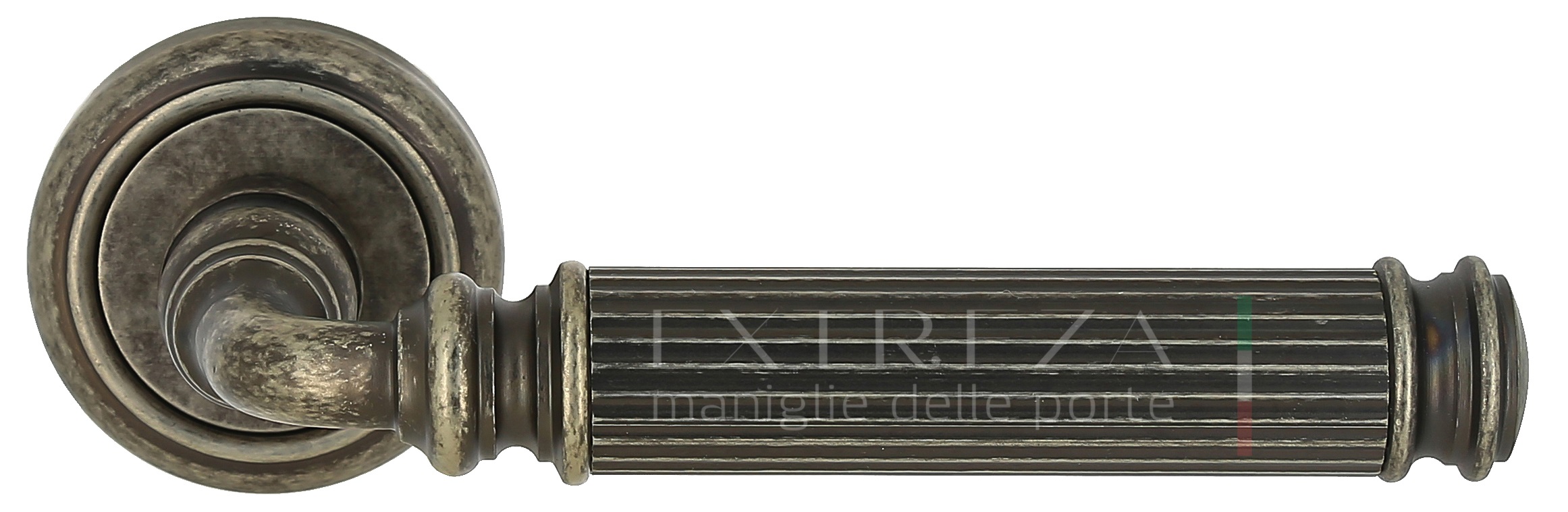 Ручка дверная Extreza BENITO (Бенито) 307 на розетке R01 античное серебро F45