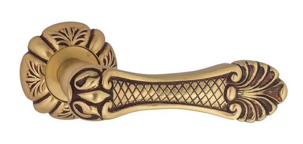 Ручка дверная межкомнатная Venezia Fenice D5 французское золото+коричневый