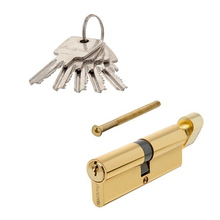 Цилиндр для замка ключ / вертушка Avers ZC-90-C-G золото