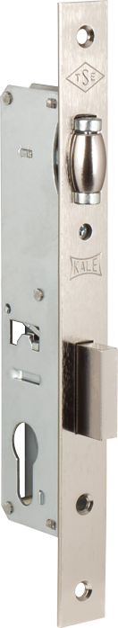 Корпус узкопрофильного замка с роликовой защёлкой KALE KILIT 155 (25 mm) w/b (никель)