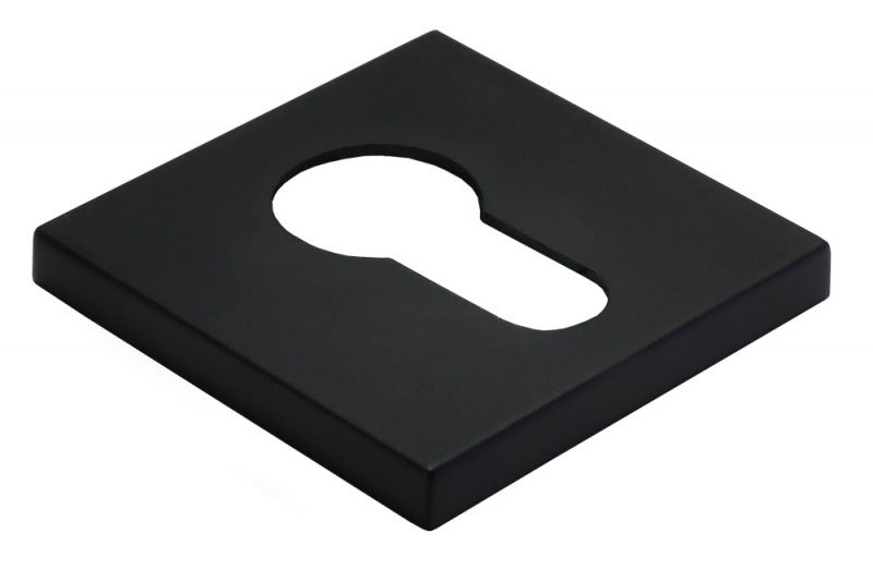 Накладка дверная с квадратным основанием под цилиндр Morelli MH-KH-S6 BL черный