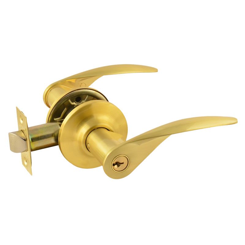 Ручка защелка (кноб) дверная нажимная НОРА-М золото матовое ТТ12-01 ключ/фикс