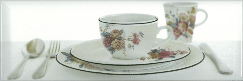 Плитка керамическая Absolut keramika Tea 02 Fosker Decor Tea 03 White B декор 10х30