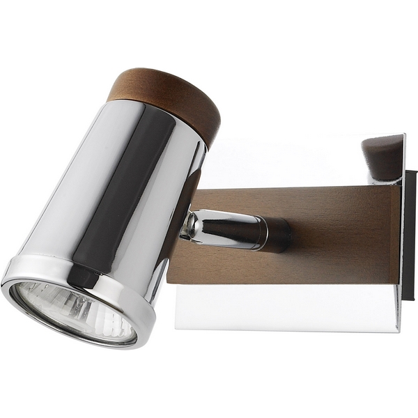 Спот N-Light 6205A 6205A/1GU10 chrome + brown wood