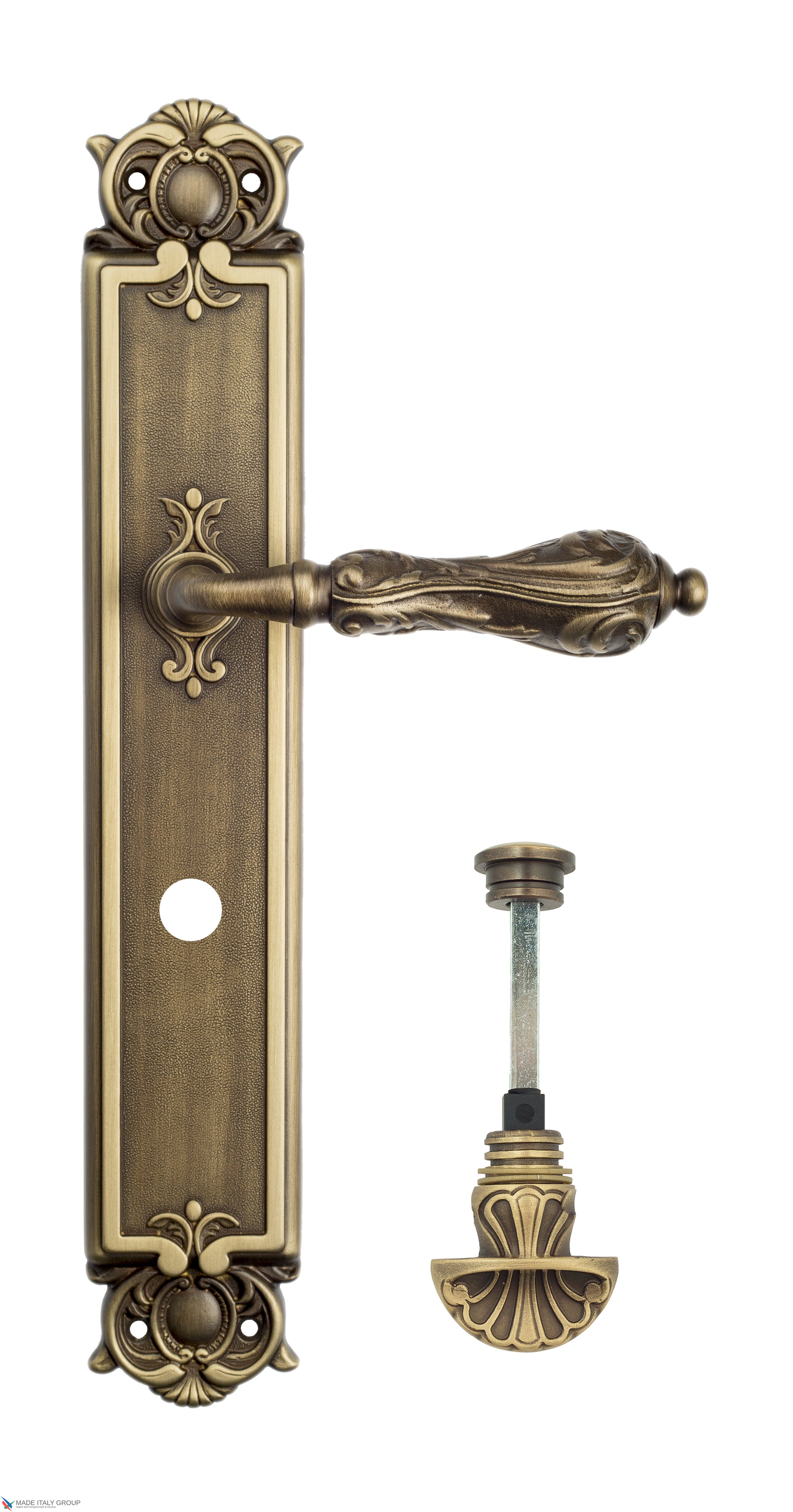 Дверная ручка Venezia "MONTE CRISTO" WC-4 на планке PL97 матовая бронза