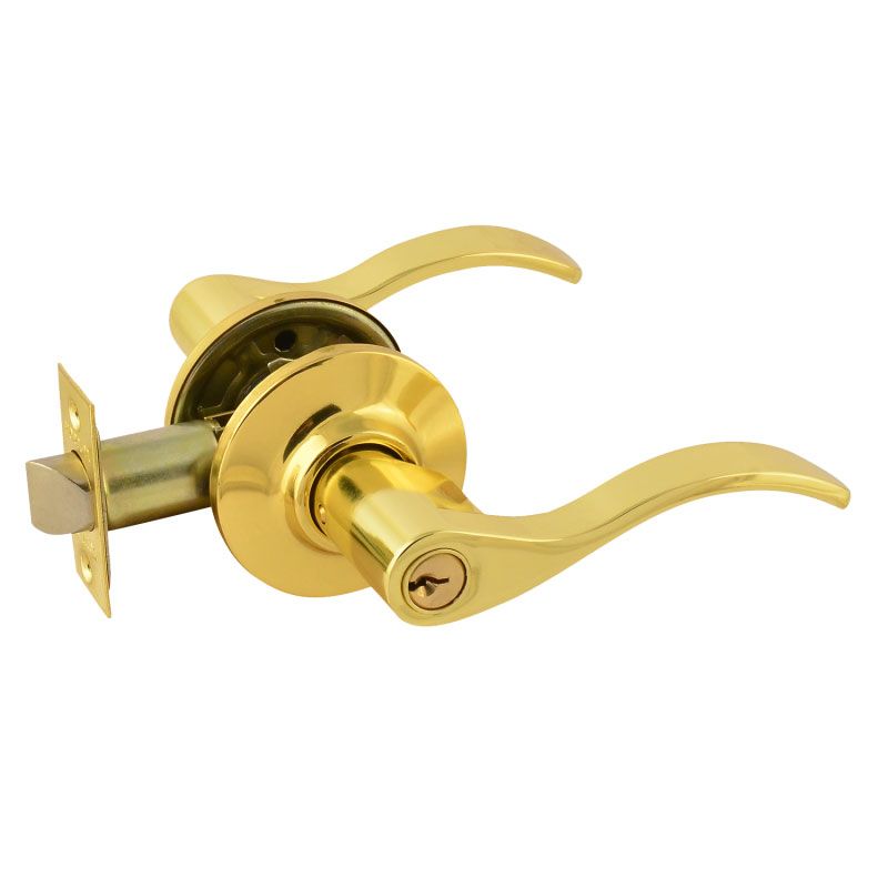 Ручка защелка (кноб) дверная нажимная НОРА-М золото НН-01 ключ/фикс