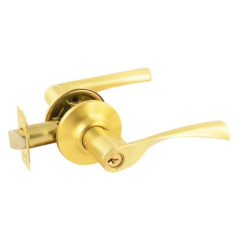 Ручка защелка (кноб) дверная нажимная НОРА-М золото матовое ЗВ2-01 ключ/фикс